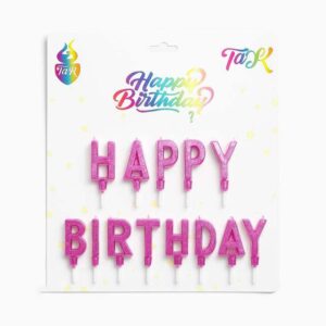 شمع تولد صورتی